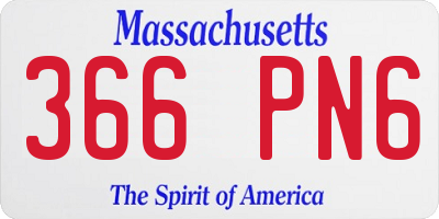 MA license plate 366PN6