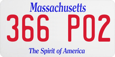 MA license plate 366PO2