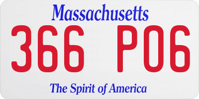 MA license plate 366PO6