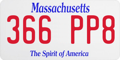 MA license plate 366PP8