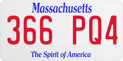 MA license plate 366PQ4