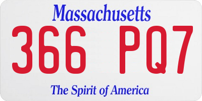 MA license plate 366PQ7