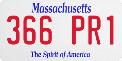 MA license plate 366PR1