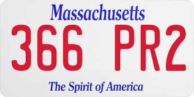 MA license plate 366PR2