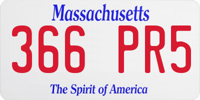 MA license plate 366PR5