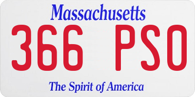 MA license plate 366PS0