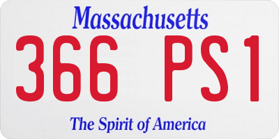 MA license plate 366PS1