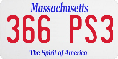 MA license plate 366PS3