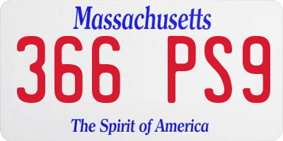 MA license plate 366PS9