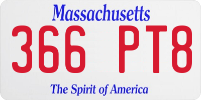 MA license plate 366PT8