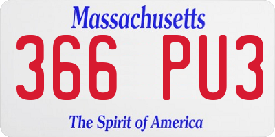 MA license plate 366PU3