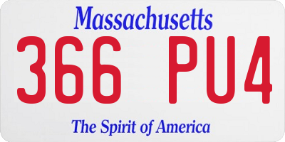 MA license plate 366PU4