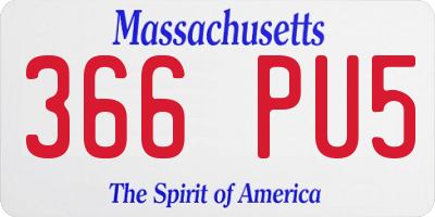 MA license plate 366PU5