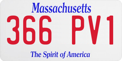 MA license plate 366PV1