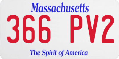 MA license plate 366PV2