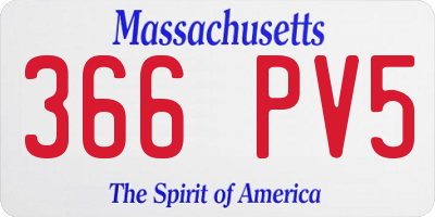 MA license plate 366PV5