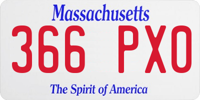 MA license plate 366PX0