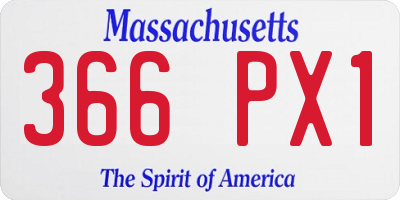 MA license plate 366PX1