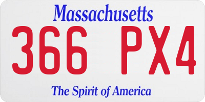 MA license plate 366PX4