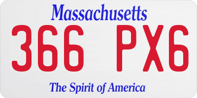 MA license plate 366PX6