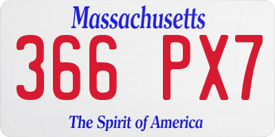 MA license plate 366PX7