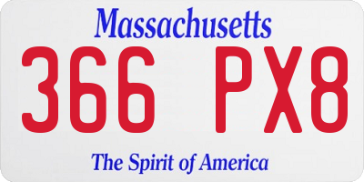 MA license plate 366PX8