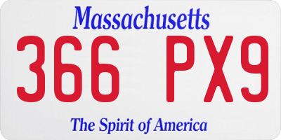 MA license plate 366PX9