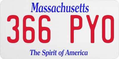 MA license plate 366PY0