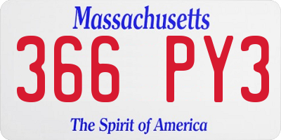 MA license plate 366PY3