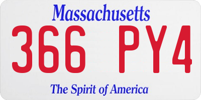 MA license plate 366PY4