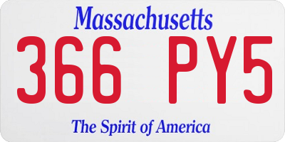 MA license plate 366PY5