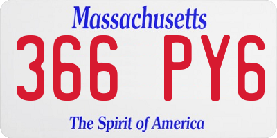MA license plate 366PY6