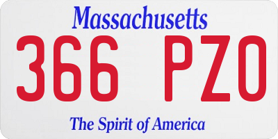 MA license plate 366PZ0