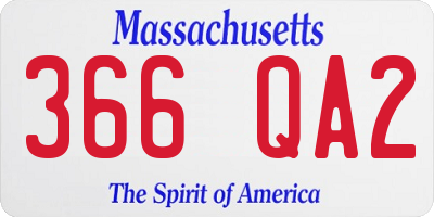 MA license plate 366QA2