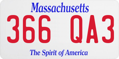 MA license plate 366QA3