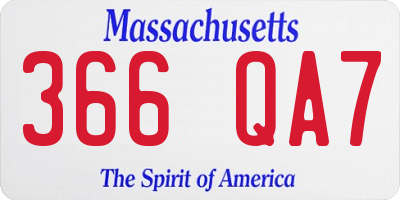 MA license plate 366QA7