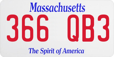 MA license plate 366QB3