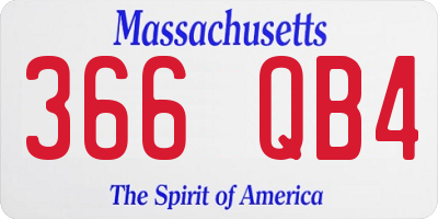 MA license plate 366QB4