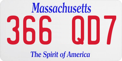 MA license plate 366QD7