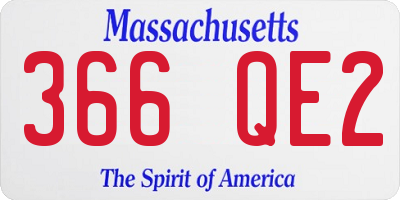 MA license plate 366QE2