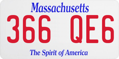 MA license plate 366QE6