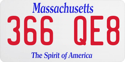 MA license plate 366QE8