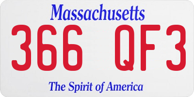 MA license plate 366QF3