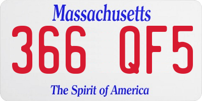 MA license plate 366QF5