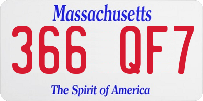MA license plate 366QF7