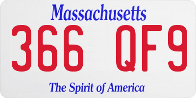 MA license plate 366QF9