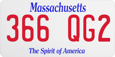 MA license plate 366QG2