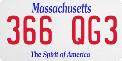 MA license plate 366QG3
