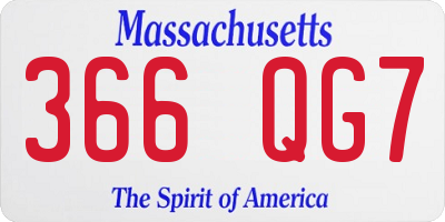 MA license plate 366QG7