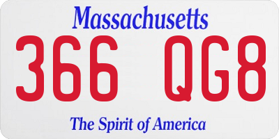 MA license plate 366QG8